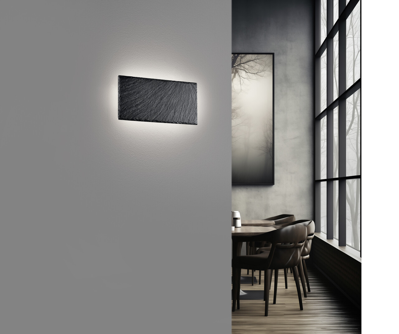 Aplica de perete Raven, TRIO, 25x3.6x12 cm, 9W, 1x SMD, ardezie, negru - imagine 5